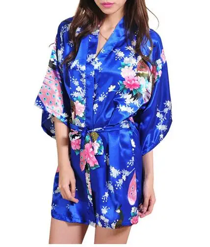 Халат-кимоно Женский с цветочным принтом модный короткий ночной халат банный