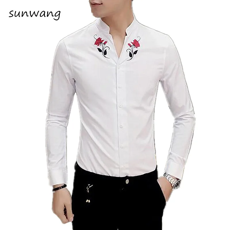 2019 крутые весенние модные рубашки с цветочным принтом для мужчин Повседневная