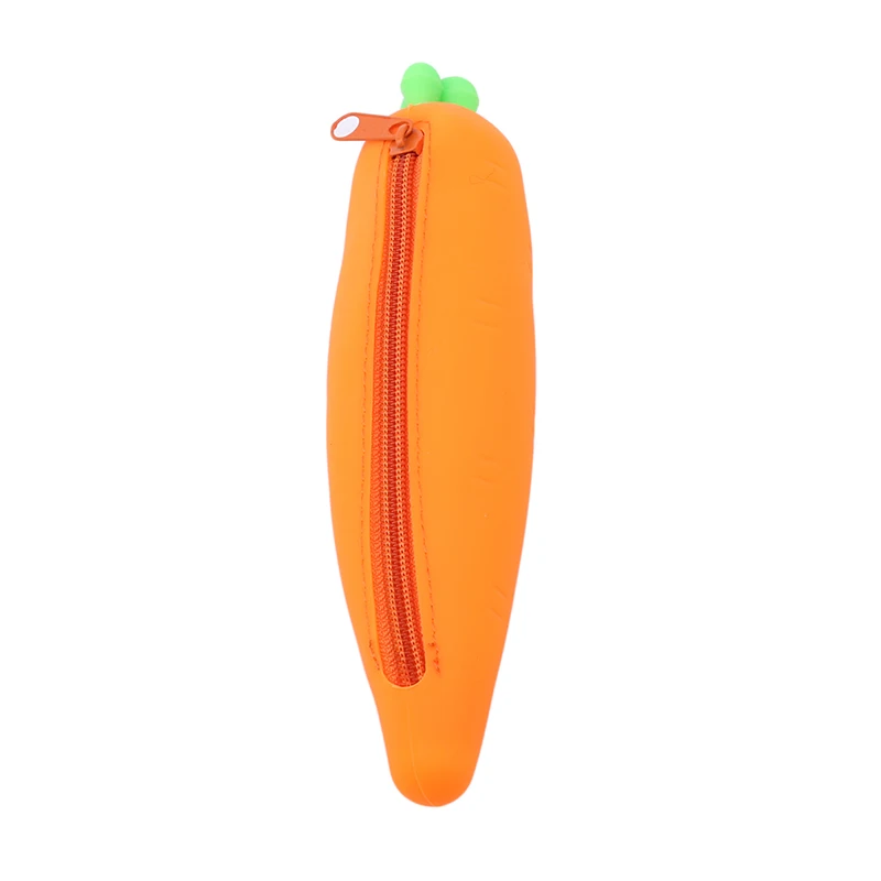 carrot Новинка горох канцелярские принадлежности Estuches растительная Форма Силиконовый школьный пенал для карандашей чехол для ручки для девочки детский подарок сумка для хранения - Цвет: carrot