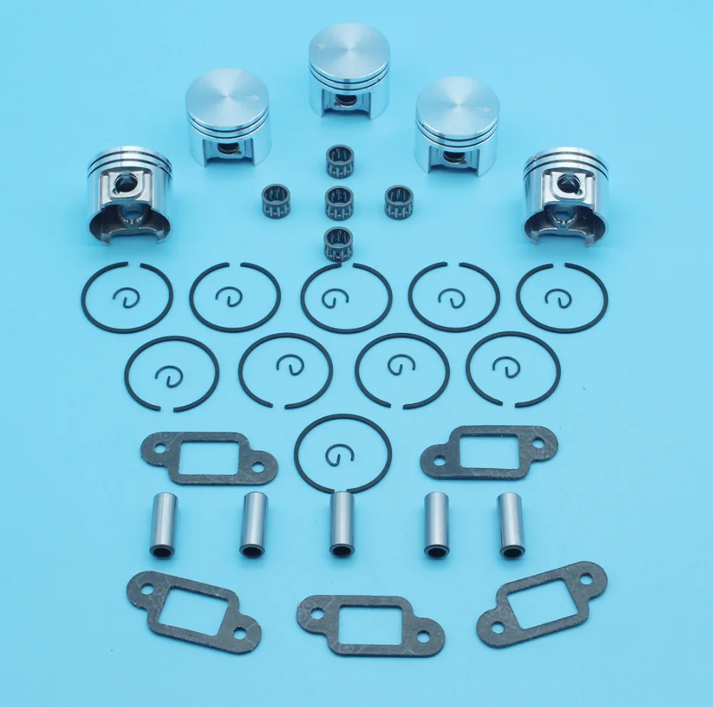 5 x поршневых колец 10 мм Pin Kit w/подшипники и прокладка глушителя подходят Stihl 018 MS180 MS