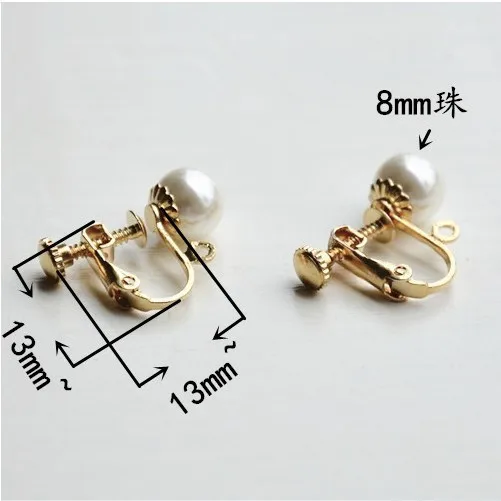 10pcs/lot 8mm Pearl Earrings Screw No Piercing For Women Girl Feminine Jewelry Party Wedding DIY | Украшения и аксессуары