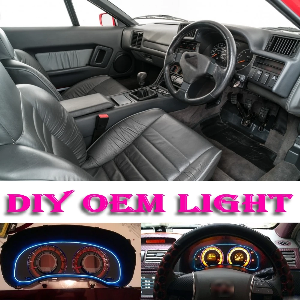 Автомобильный атмосферный светильник гибкий неоновый EL Wire интерьерный