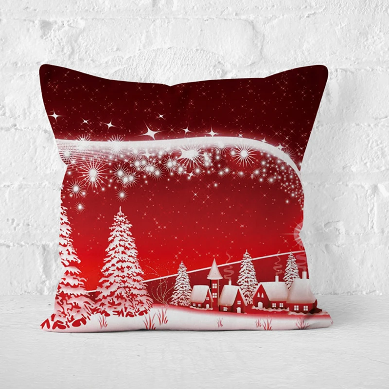 Чехол для подушки Chritmas Hot Sofa из хлопка и льна прекрасный праздничный чехол дома