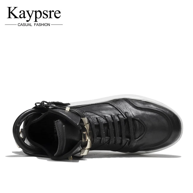 Kaypsre из коровьей кожи Модные высокое помогите Советом Обувь Металл Мужчины
