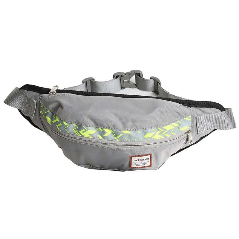 Gray Fanny Packs для женщин и мужчин поясная сумка унисекс Пакет Регулируемый Ремень Черный Грудь Сумки на открытом воздухе путешествия Велоспорт Спорт - Цвет: Gray