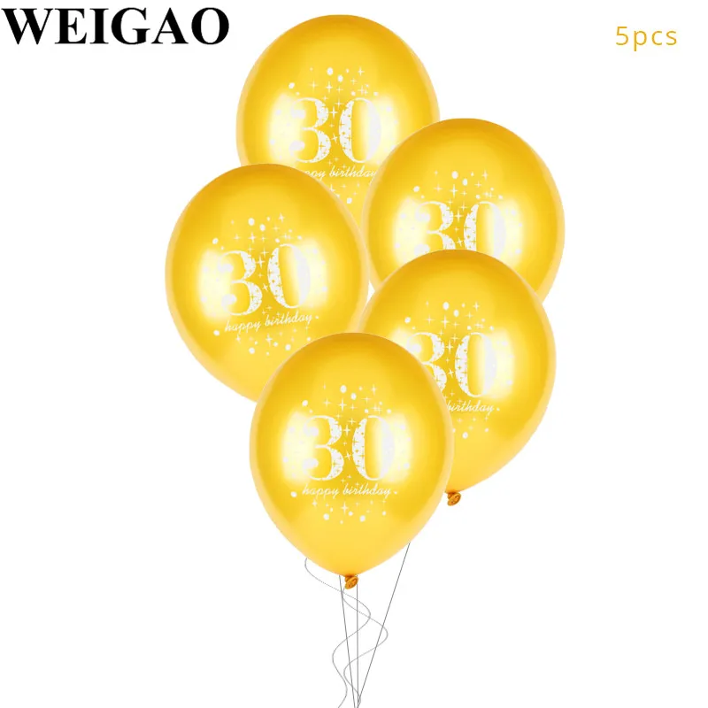 WEIGAO 30/40/50/60th латексные шары для взрослых Декор ко дню рождения конфетти воздушные шары Юбилей День рождения украшения 30 лет воздушные шары - Цвет: 30 gold