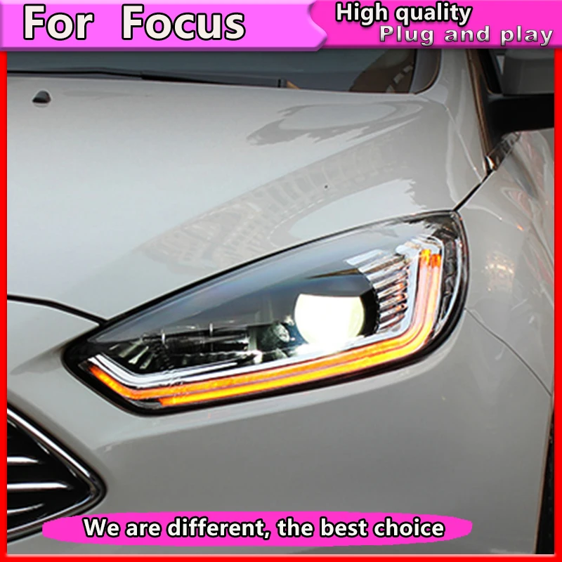 Автомобильный Стайлинг в сборе для Ford Focus 2015 2018 светодиодный ные фары DRL Объектив