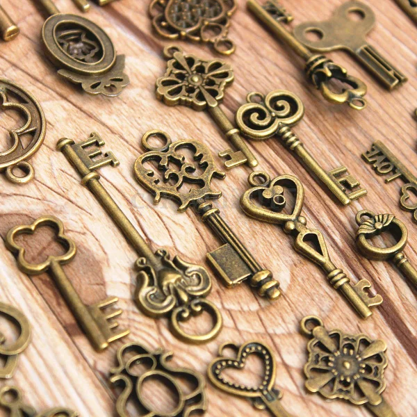 2016 случайный 70 шт./компл. античный винтажный Бронзовый каркас-ключи подарок