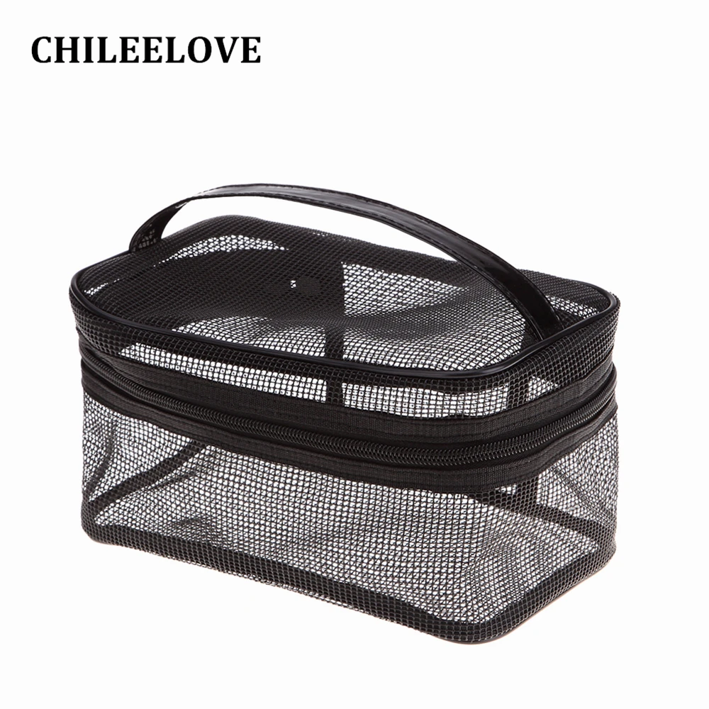 CHILEELOVE черные прозрачные кисти для макияжа Сетчатая Сумка мешок сумочка