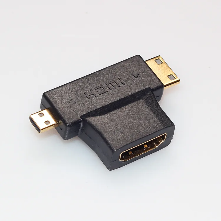 Адаптер 2 в 1 Mini HDMI / Micro штекер гнездо Поддержка 3D 4K 60 Гц 1080P для камеры GoPro Hero 6 5
