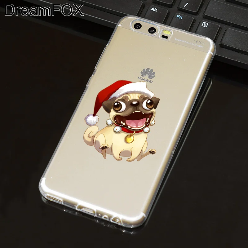DREAMFOX L575 милая собака мопс Мягкий ТПУ силиконовый чехол для Huawei P8 P9 P10 Lite Plus 2017 Honor 8