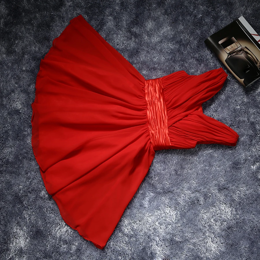 Robe De Roiree, два плеча, простой сплошной цвет, плиссированные шифоновые короткие вечерние платья, платье для матери невесты