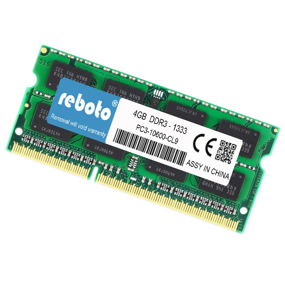 Reboto DDR3 4 GB 2 1333 MHz PC3 10600 SO DIMM ОЗУ для ноутбука 204Pin памяти ноутбука|laptop memory|pc3 10600ddr3 8gb |