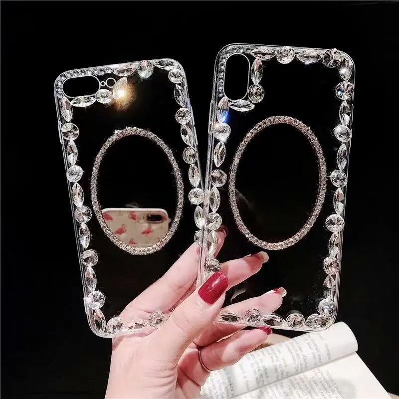 XINGDUO Glitter case cover for iphoneX 6 7 8 Plus XS MAX Bling Diamonds Makeup Mirror iphone XR Mobile phone shell | Мобильные