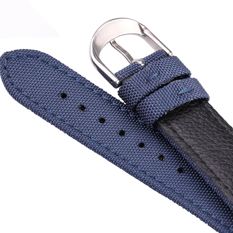 Nato Strap Canvas Nylon Genuine Leather Watch Band 18mm 20mm 22mm 24mm Men Black Blue Green Women Fashion Watchband Bracelet