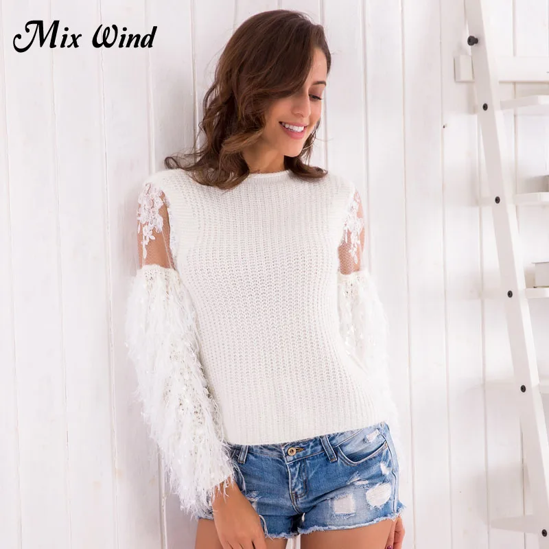 Смешанный ветер женская одежда Весенняя мода Совместное водолазка свитер
