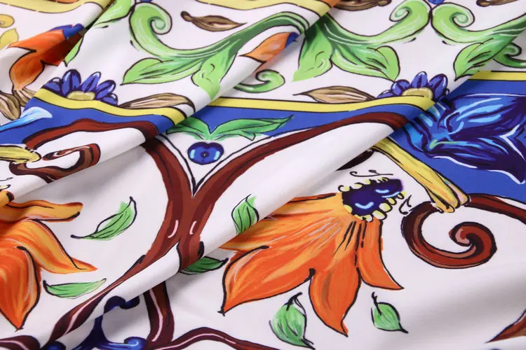 Сицилийская сине-белая фарфоровая печать позиционирование ткань для одежды