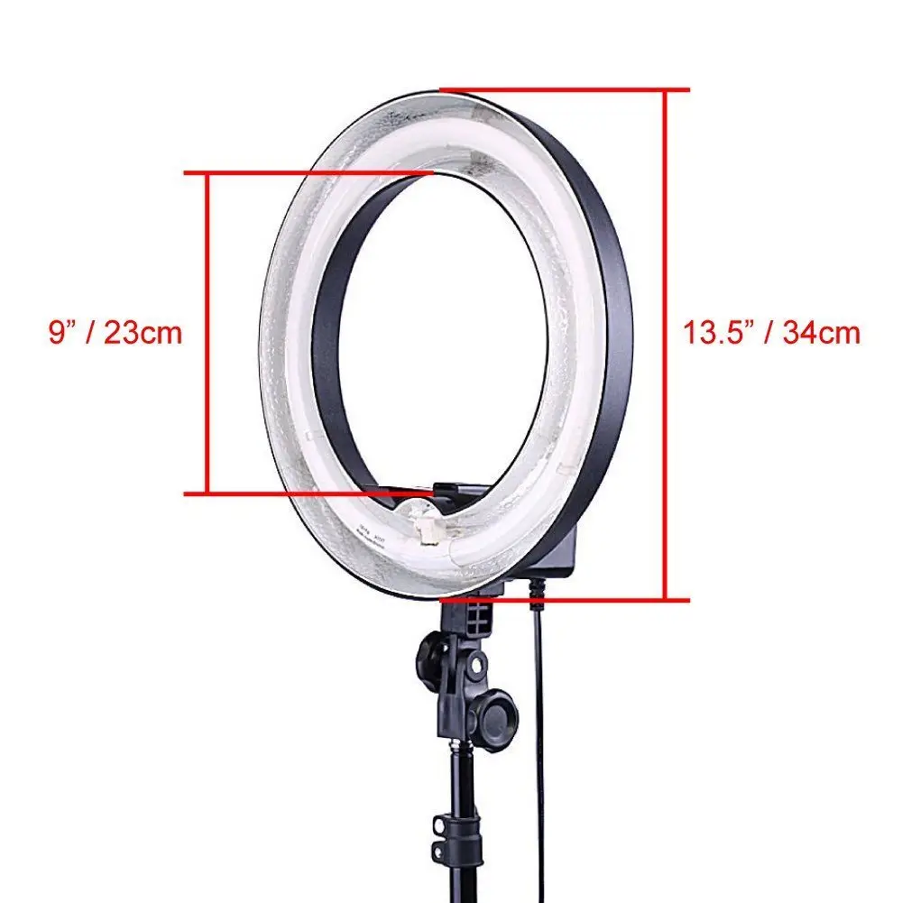 Студийная лампа с регулируемой яркостью 400 Вт 34 см настольная Diva Ring Light + держатель