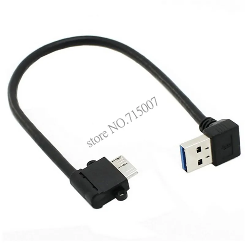 Вниз Угловой 90 градусов USB 3 0 к Micro 10Pin левый кабель 20 см для сотового телефона и