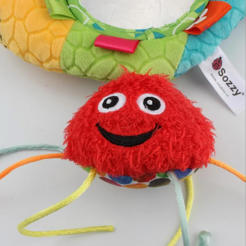 Плюшевая погремушка для малышей игрушки рыбы с защитным зеркалом детская