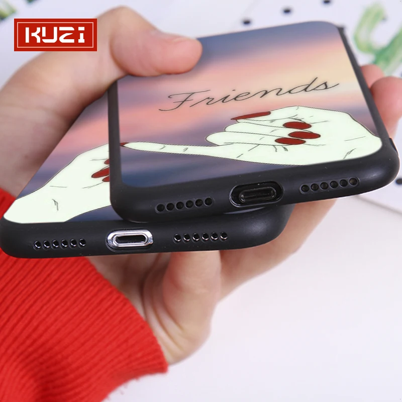 Kuzi Best Friend Forever чехол для Iphone X XS 8 7 6 6s Plus Coque Fundas Capa Мягкий ТПУ силиконовый Роскошный
