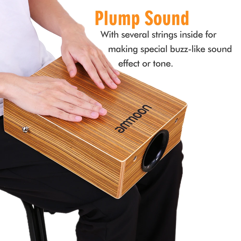 Ammoon портативный дорожный Cajon Box барабан деревянный плоский ручной барабан с ремешком сумка для переноски ударный инструмент