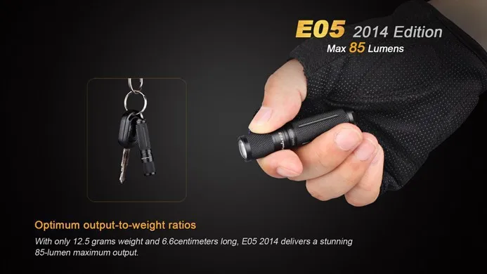 Fenix E05 Edition Cree XP E2 светодиодный Flshlight 3 режима 85 люмен на 1 * AAA аккумулятор