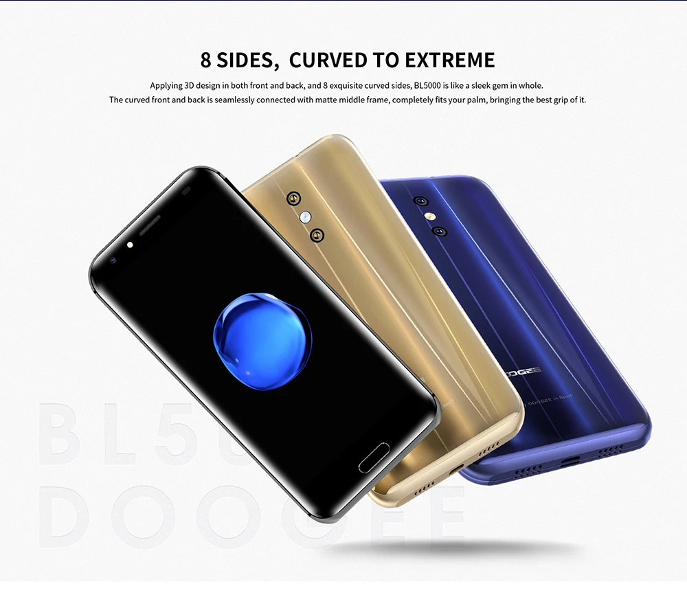 DOOGEE BL5000 Android 7,0 12V2A Быстрая зарядка 5050mAh 5,5 ''FHD MTK6750T Восьмиядерный 4 Гб ОЗУ 64 Гб ПЗУ Двойная камера 13,0 МП смартфон