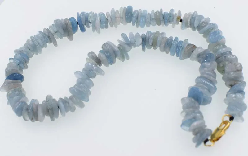 

aquamarine biwa baroque 8-14mm necklace 17inch wholesale beads FPPJ