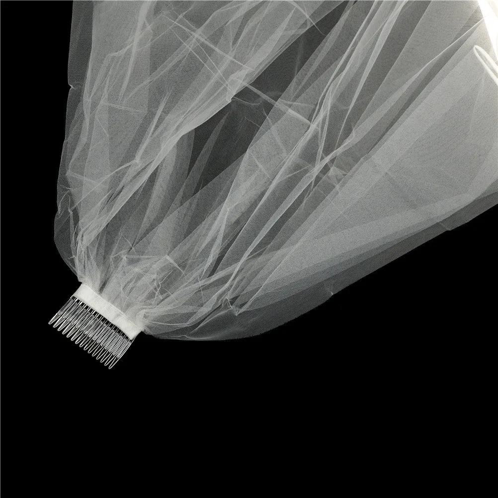 Элегантные белые красивые двухслойные короткие сетка тюль невесты для