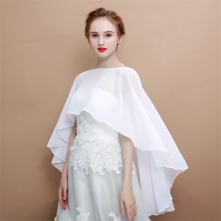 Hi-lo шифоновое свадебное болеро для невесты накидки женская накидка вечеринки