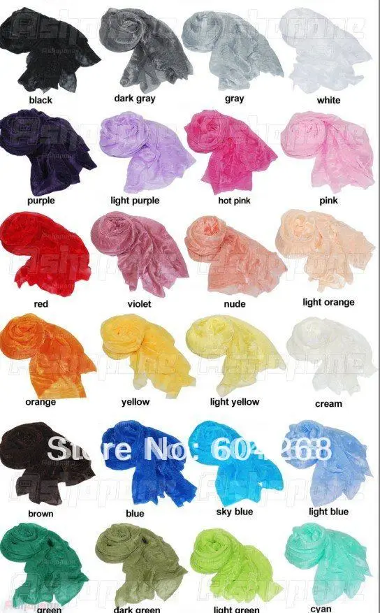 Bufanda coreana antiarrugas que combina con todo, elegante chal de seda de color caramelo transparente, muchos colores, Env&iacute;o Gratis-1