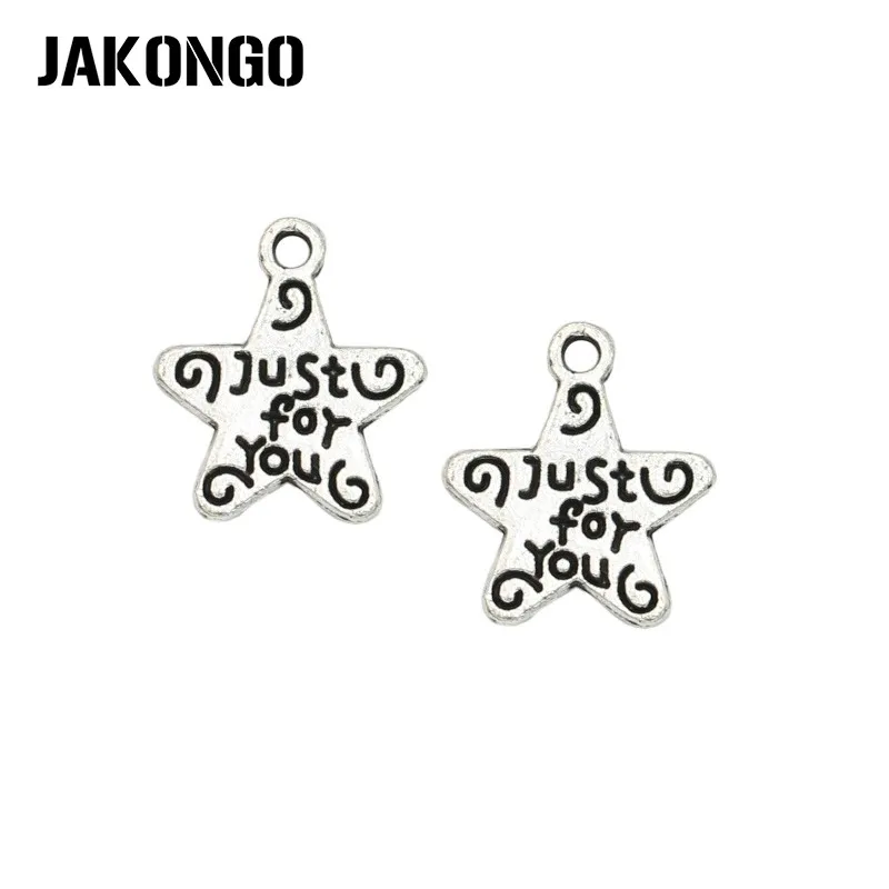 

JAKONGO Античная Посеребренная звезда только для вас Очаровательные Подвески Ювелирные изделия Аксессуары Сделай Сам подходит для браслета ...