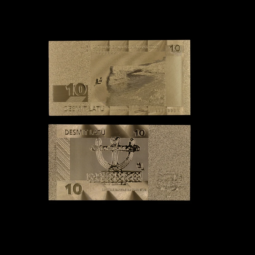 10 шт./лот Латвийская Золотая банкнота латвийских золотых фольг банкнот сбор