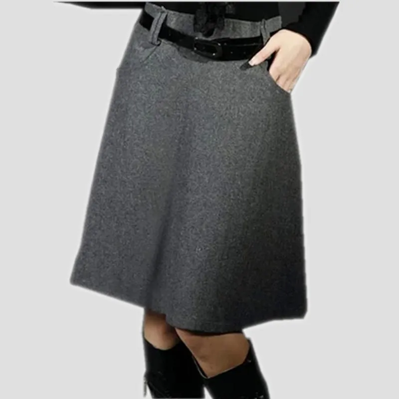 

New Fashion Skirts Women Spring Autumn Winter Skirt High Waist Midi Skirt Woolen Skirts Womens Saias