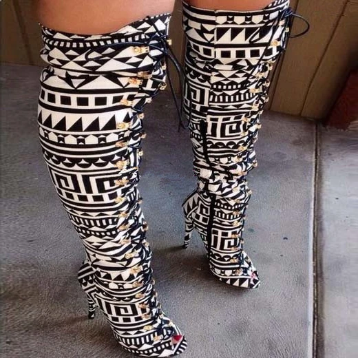 Botas Mujer пикантные туфли с открытым носком выше колена женские ботинки
