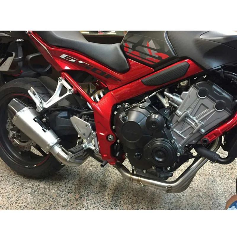 Для Honda CBR650 CBR650F мотоцикла глушитель выхлопной трубы автомобиля включает два передних боковых свяжитесь Нержавеющая сталь