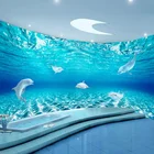 3D стерео Дельфин фотообои с мотивом аквариума обои самоклеящиеся водонепроницаемые для ванной детские обои, фон для спальни покрытия стен