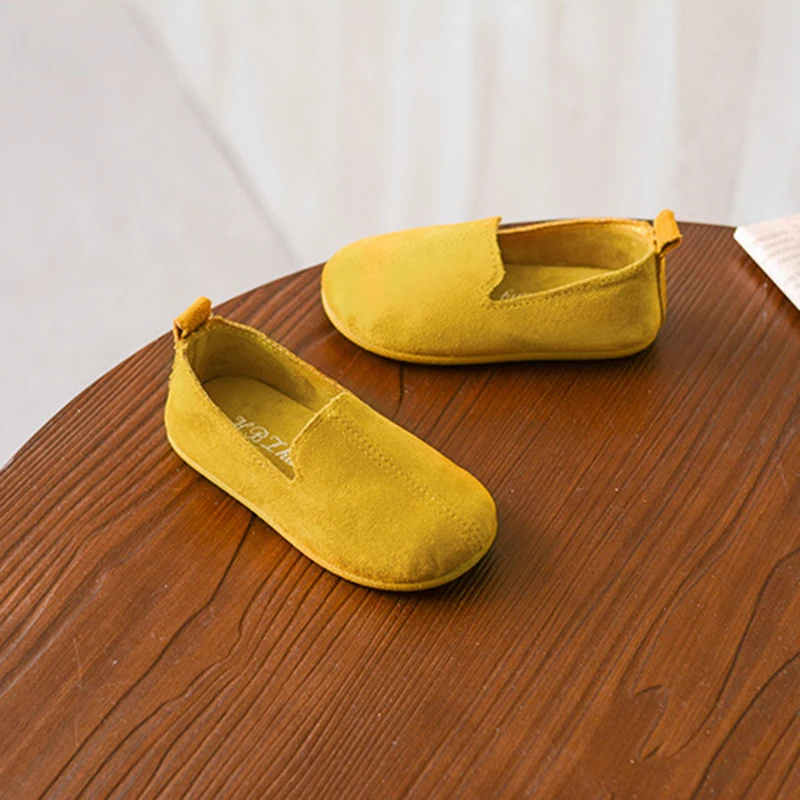 Girls and Boys Shoes Slip-on Soft Leather Casual Sneakers Flats Candy Colors Children Kids Comfortable Loafers Flat | Детская одежда и