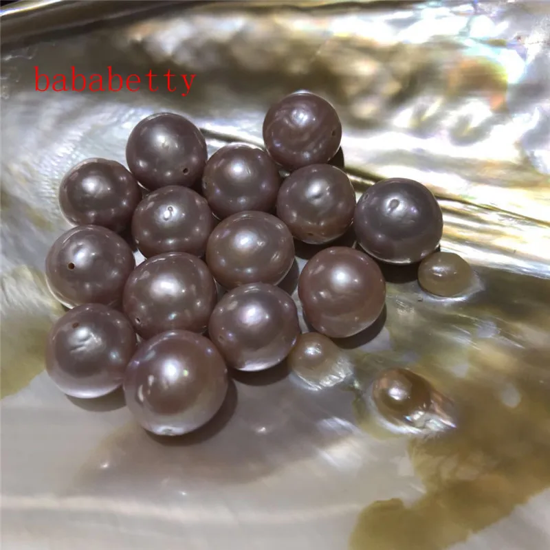 

NEW Perfect Cultured freshwater 12-13MM natural purple irregular shaped Edison pearls 925 sterling silver necklace 18"001