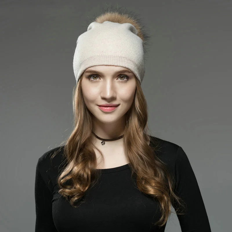 Кролик шапка с помпоном кашемировые шапочки Женские Pom Hat бархат трикотажный