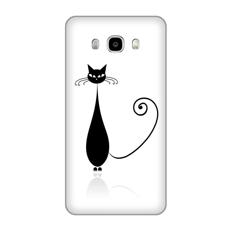 Милый простой рисунок черный кот Мягкий ТПУ чехол для телефона Samsung Galaxy J3 J4 J5 J6 J7 J8
