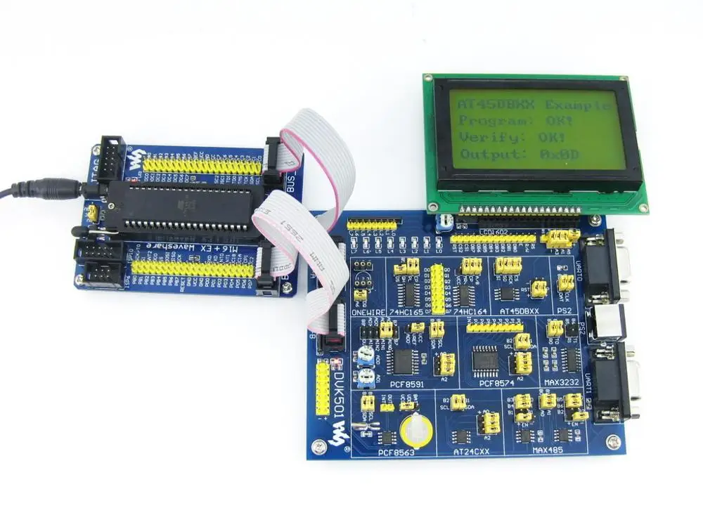 ATMEL AVR плата расширения DVK501 MCU PCF8563 DS18B20 MAX3232 PS/2 MAX485 LED для Atmega серии MCUs|board iphone|development