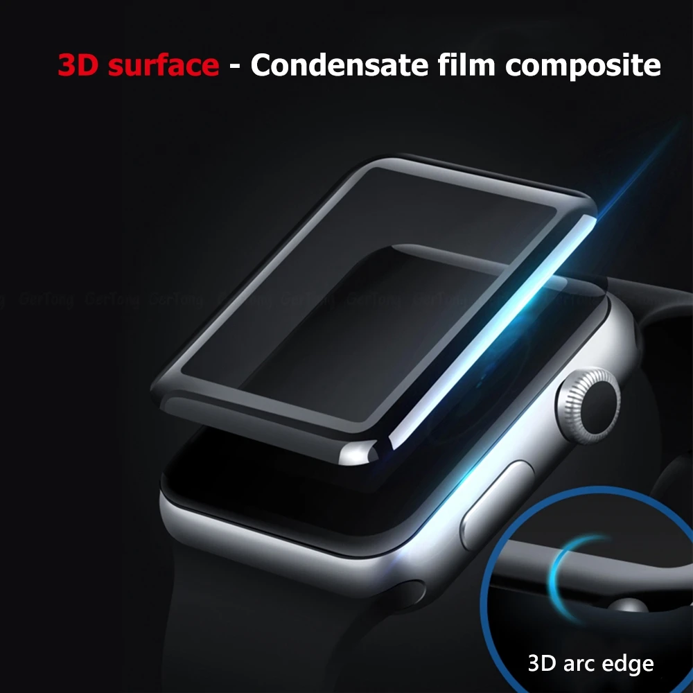 Защитное стекло для Apple Watch изогнутое закаленное 3D с полным покрытием 42 мм 38 серия