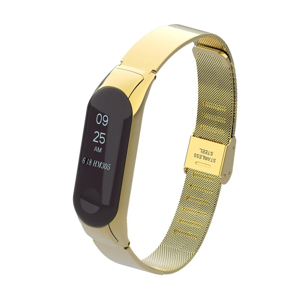 Роскошный ремешок на запястье для Xiaomi mi Band 3 xiomi xaomi mi band Band3 mi lanese Магнитный петля металлический браслет на запястье ремешки