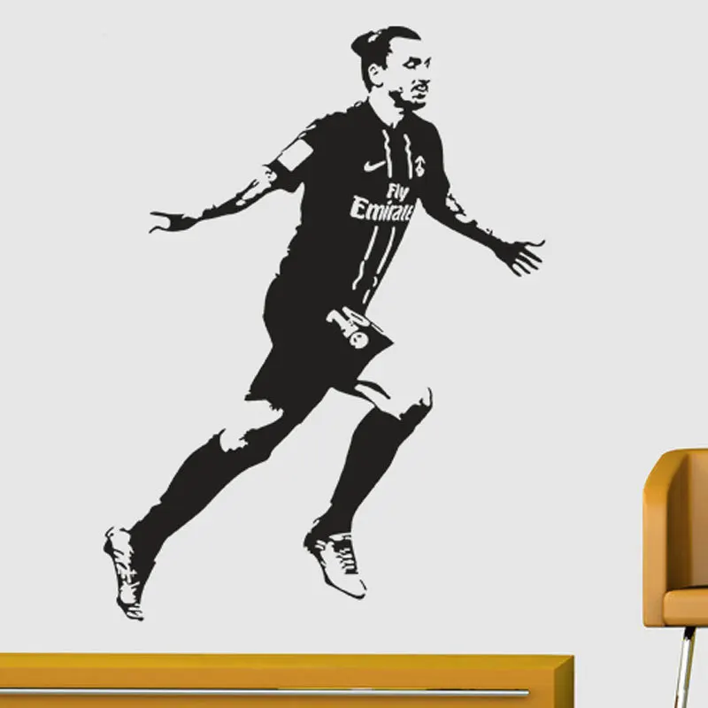 Zlatan Ibrahimovic футбол эр стена Искусство Наклейка Декор Футбол Спорт винил роспись