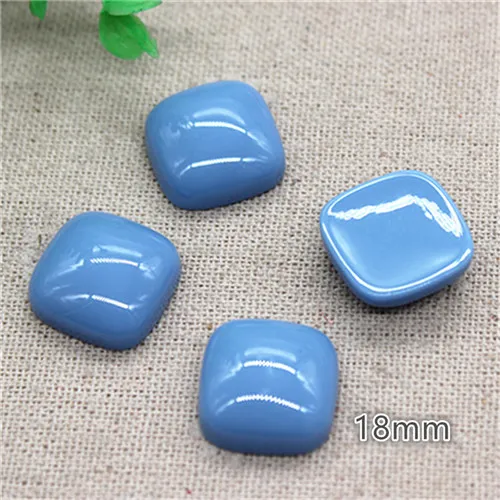 blue 20pcs 20 шт. 18 мм милые круглые/квадратные/Ротанговые шарики из смолы в Корейском стиле, кабошон, аксессуары для рукоделия, украшение для волос, скрапбукинг - Цвет: blue 20pcs