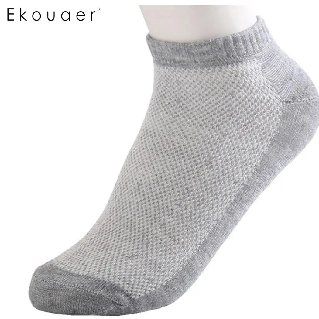 Ekouaer 10 пар Для женщин носки невидимые низкие женские до голени летние дышащие