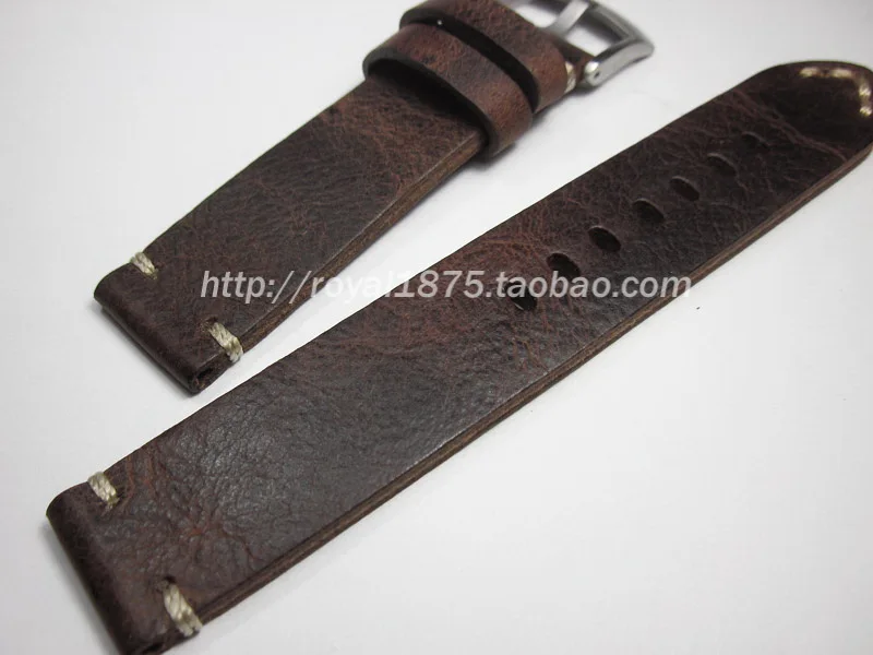 

Retro Handmade 18 19 20 21 22 mm Men Genuine Leather Watch Band Strap High Quality Wristband Belt Bracelet For Omega/Zenith/IWC