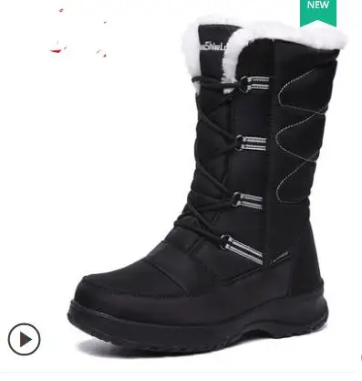 EXCARGO/женские зимние ботинки для холодной погоды на 40 градусов; модель года; качественные зимние женские ботинки с Плюшевым Мехом; женские теплые зимние ботинки на платформе; 40 - Цвет: black8225